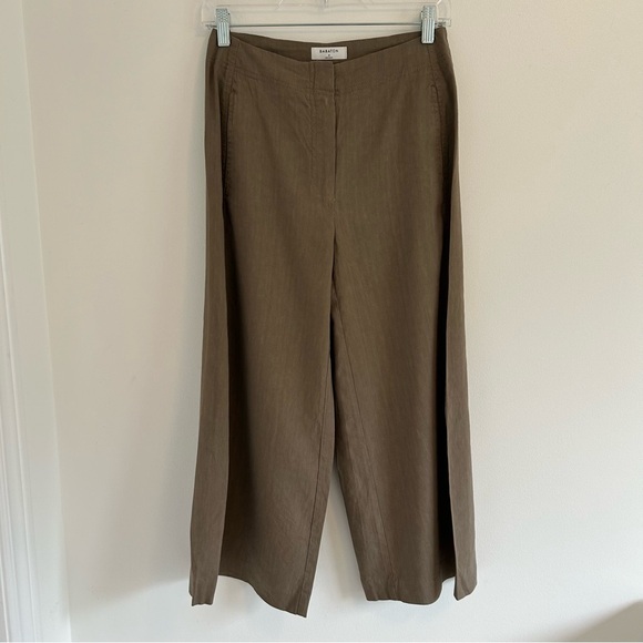 Babaton Pants - BABATON Aritzia Halton Linen Blend Wide Leg Cropped Pants Size 4